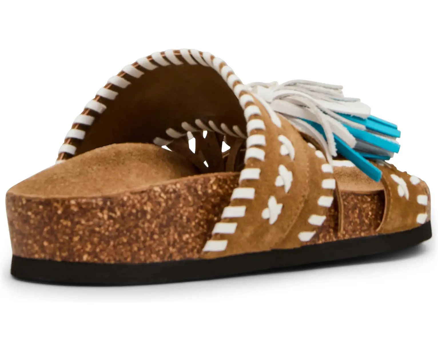 Steve Madden Lester Taupe Suede Tassel Slides