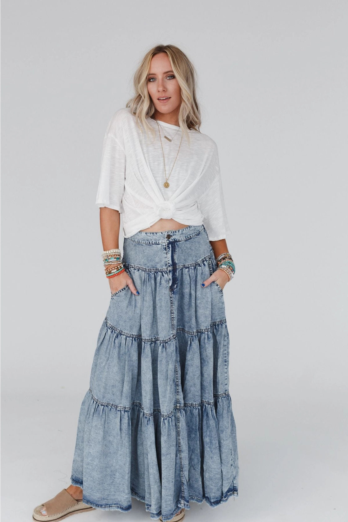 Three Bird Nest Your Favorite Slub White Tee Shirt