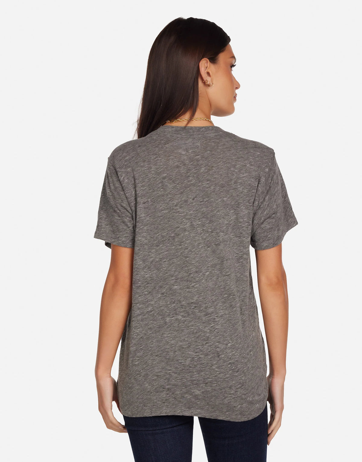 Lauren Moshi Capri Stud Rocker Tee in Heather Grey