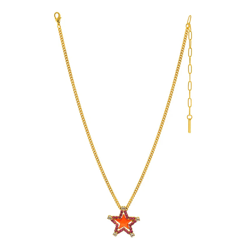 TOVA Sweet Star Necklace in Orange
