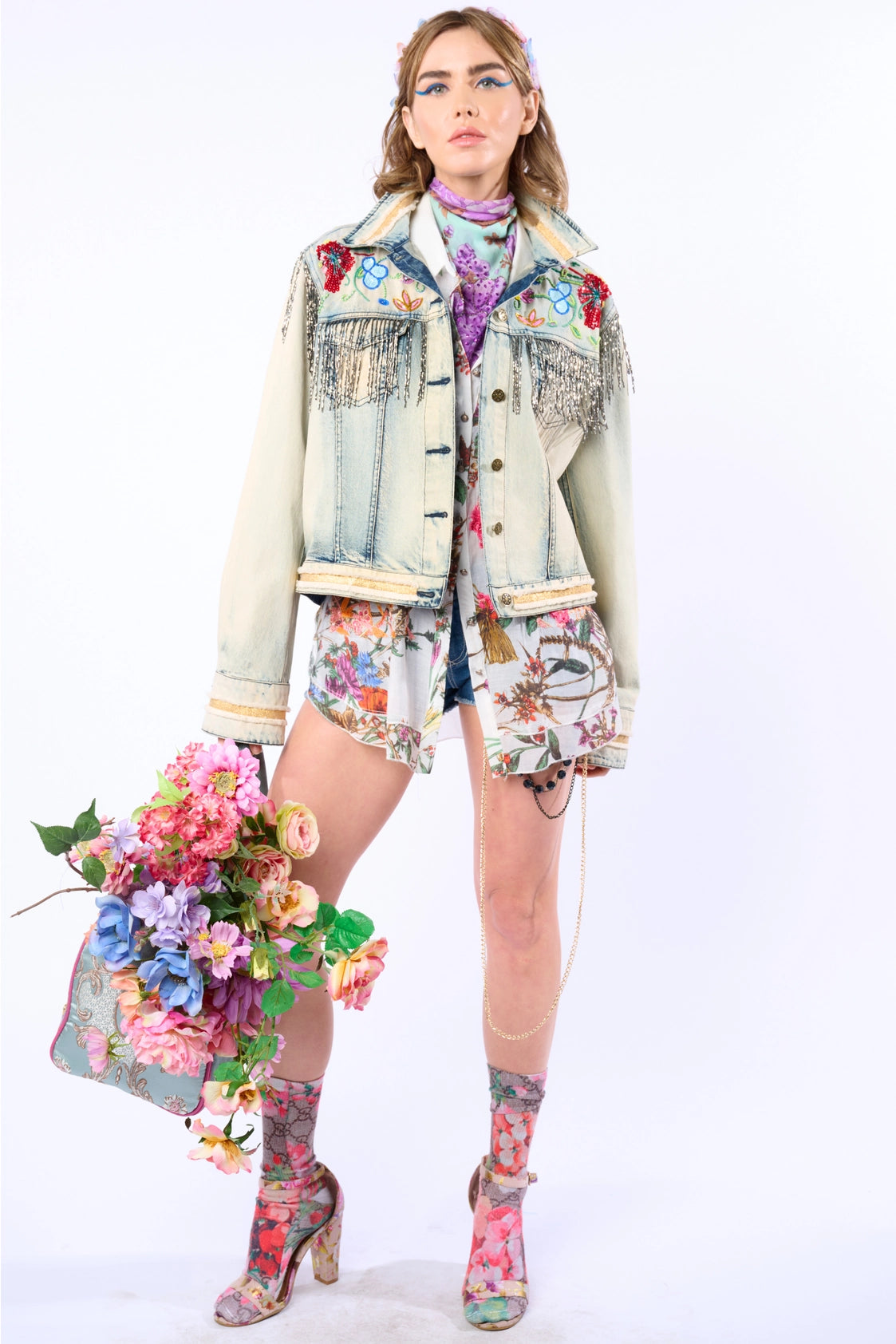 Aratta Country Queen Embellished Denim Jacket