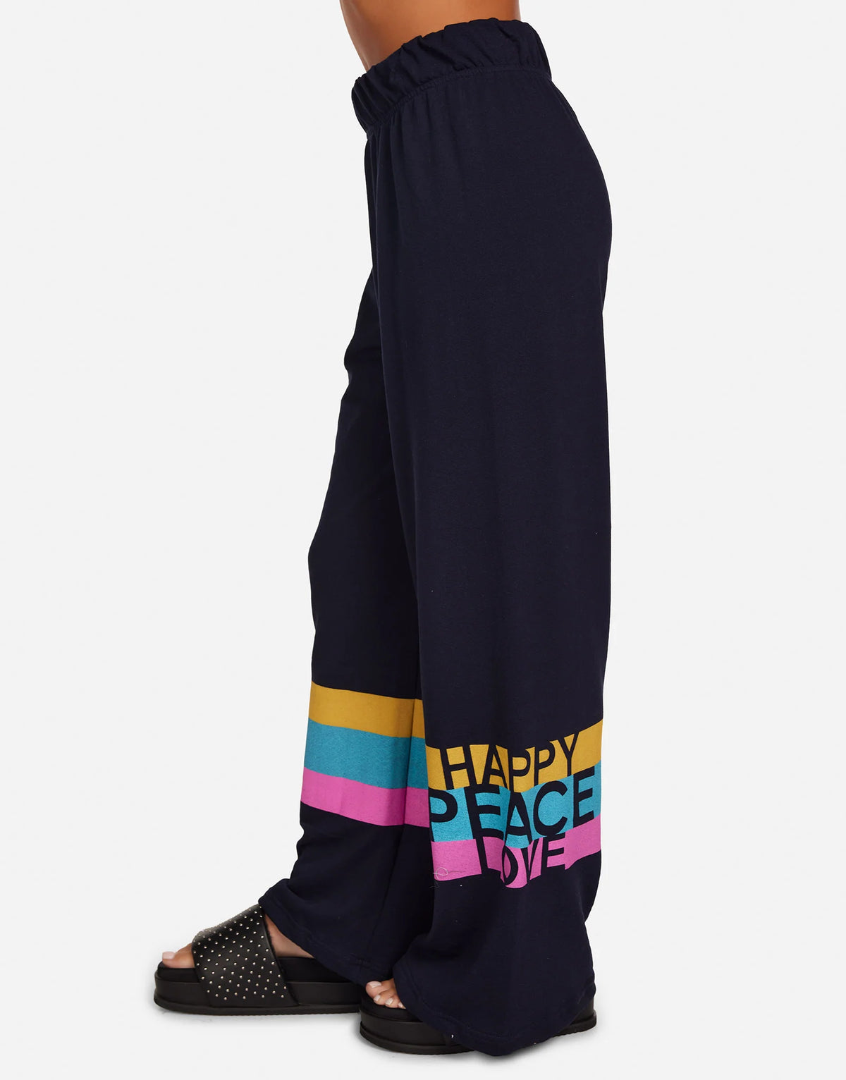 Lauren Moshi Martina Pink Happy Peace Love Pants