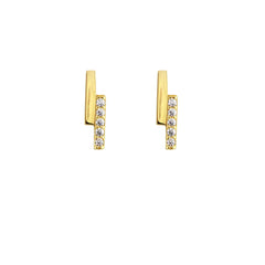 Kris Nations Double Bar with Crystal Stud Earrings