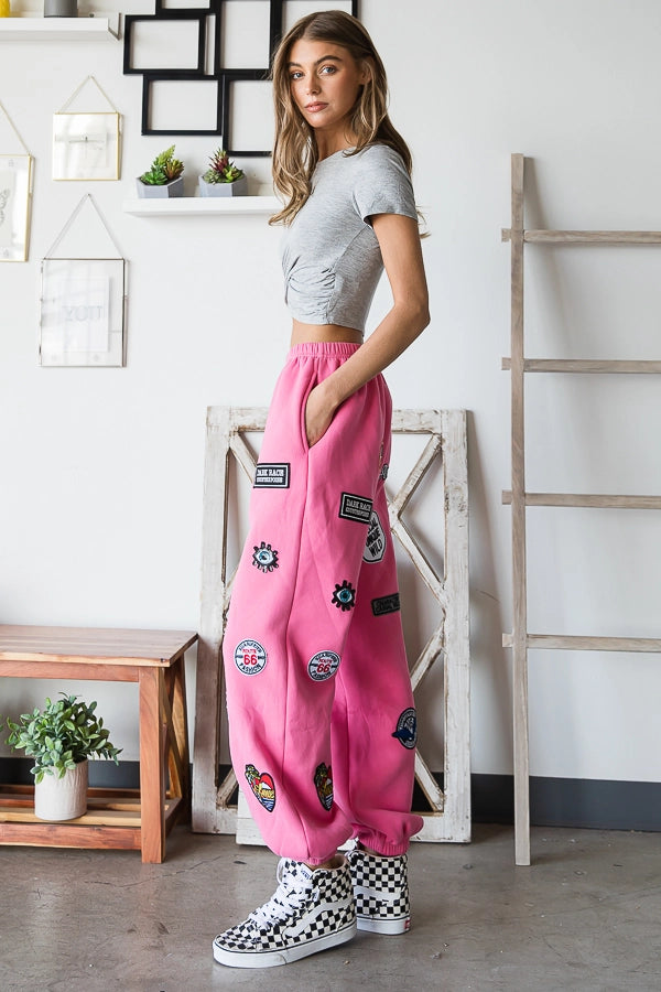 Jade by Jane High Waist Multi Patch Jogger