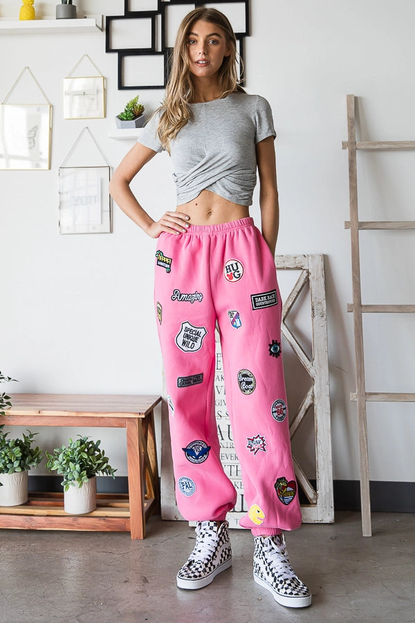 Jade by Jane High Waist Multi Patch Jogger