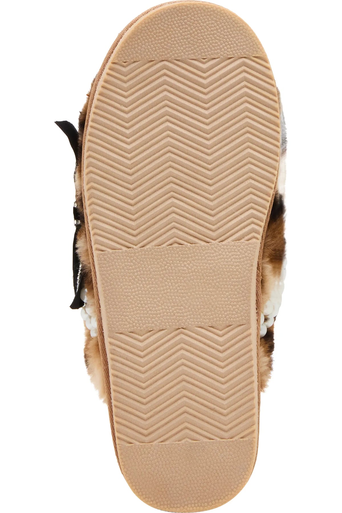 Betsey Johnson Cozyy Leopard Faux Fur Pearl Slippers