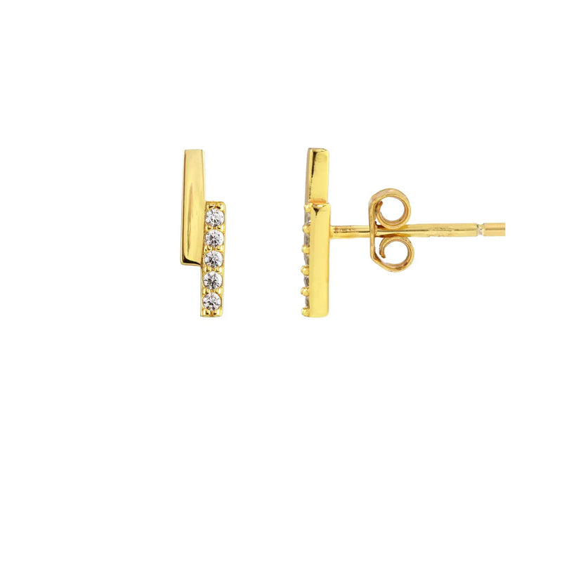 Kris Nations Double Bar with Crystal Stud Earrings
