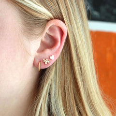 Kris Nations 12mm Hinged Huggie Hoop Earrings Gold/Silver