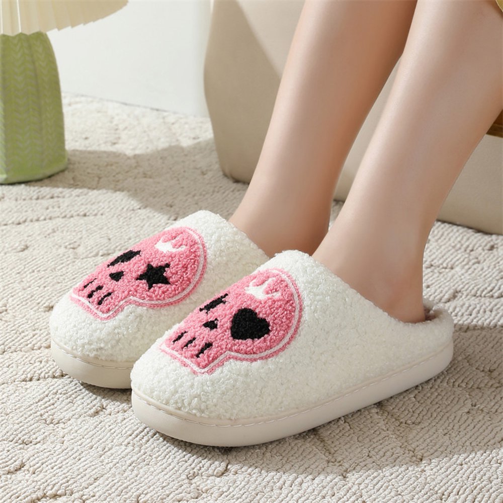 Pink Skull Slippers