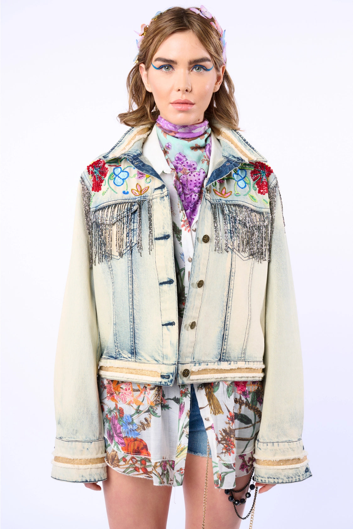Aratta Country Queen Embellished Denim Jacket