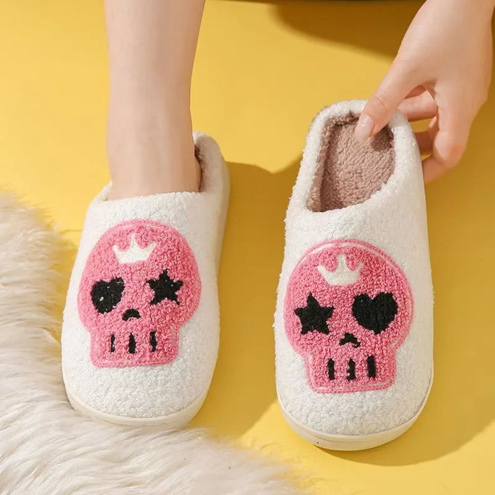 Pink Skull Slippers