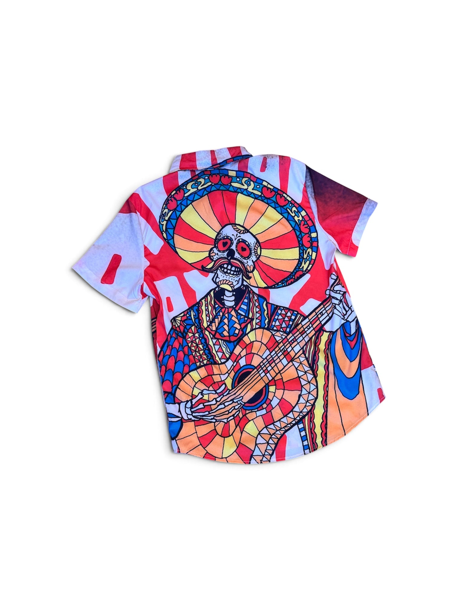 Mariachi Skeleton Button Down Shirt