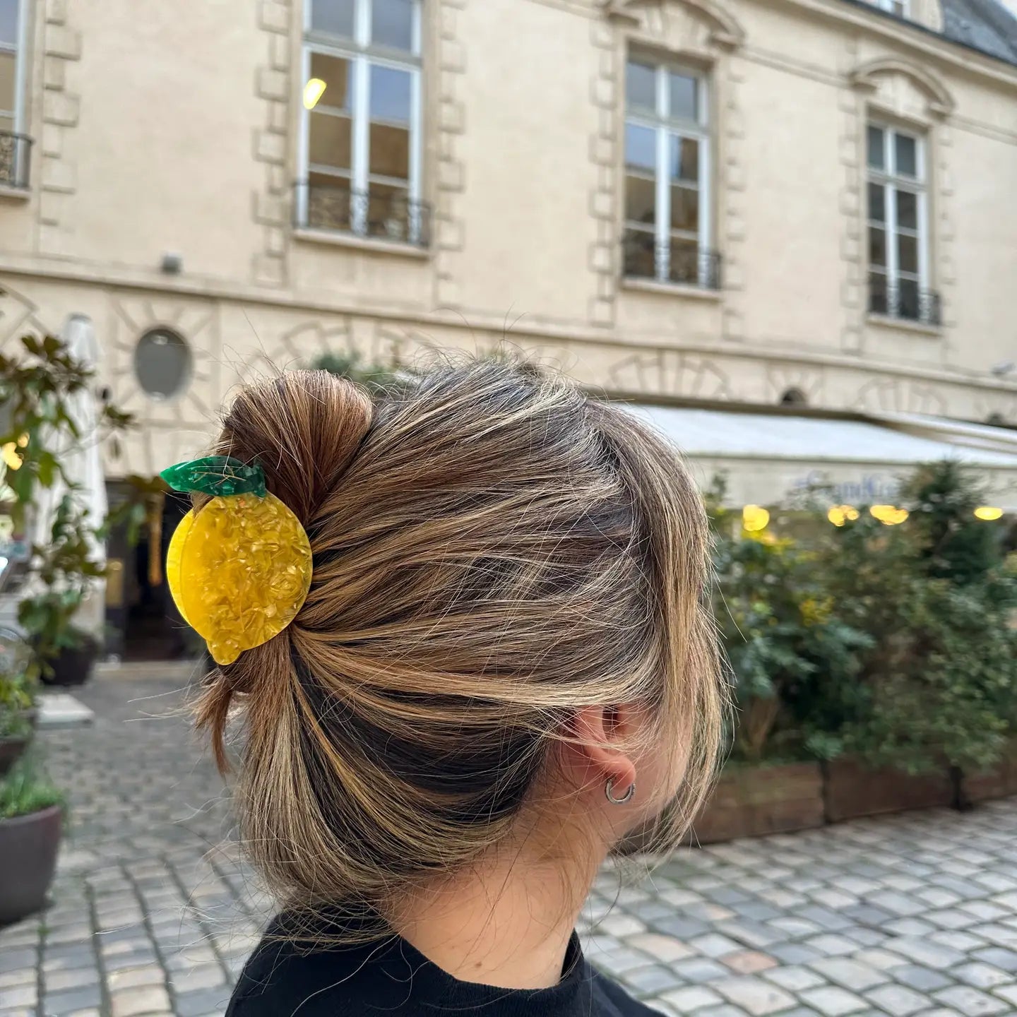 Hand-Painted Lemon Claw Clip