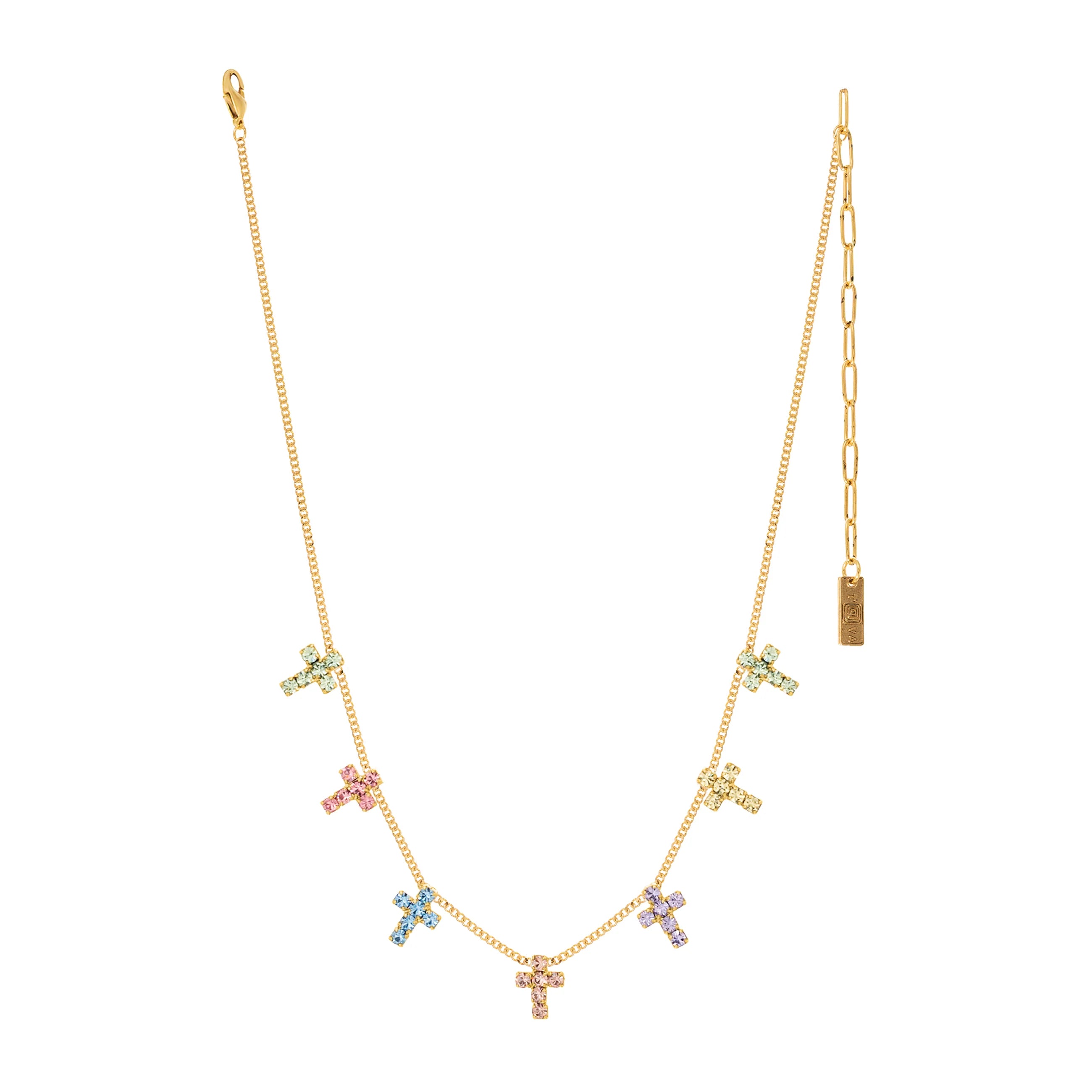 TOVA Multi Cross Necklace in Fairy Dust