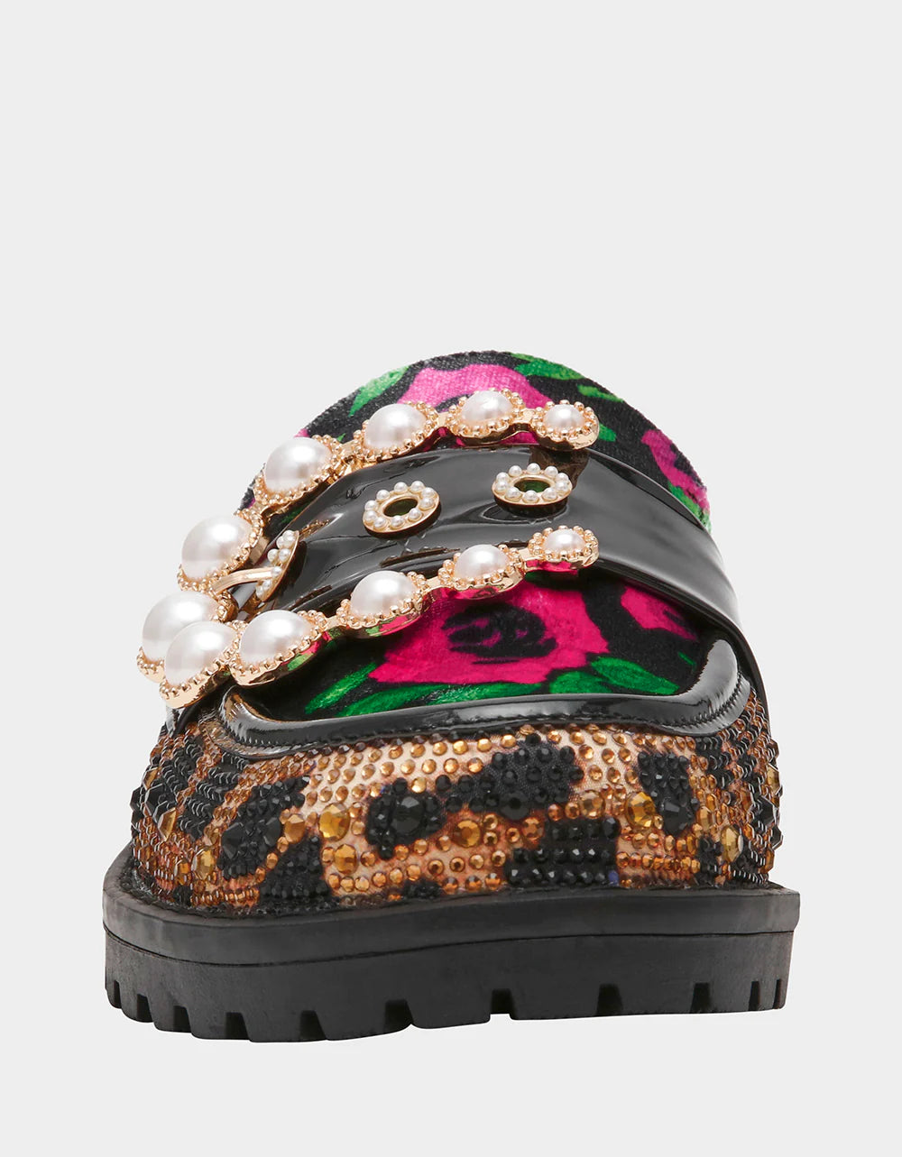 Betsey Johnson Barton Crystal Leopard and Floral Mule