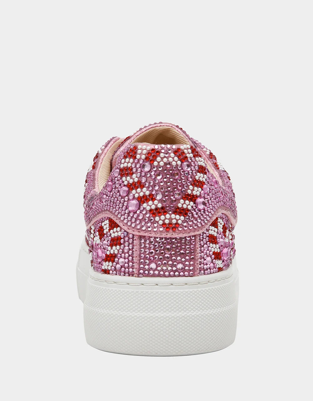 Betsey Johnson SIDNY Pink Candy Cane Rhinestone Platform Sneakers
