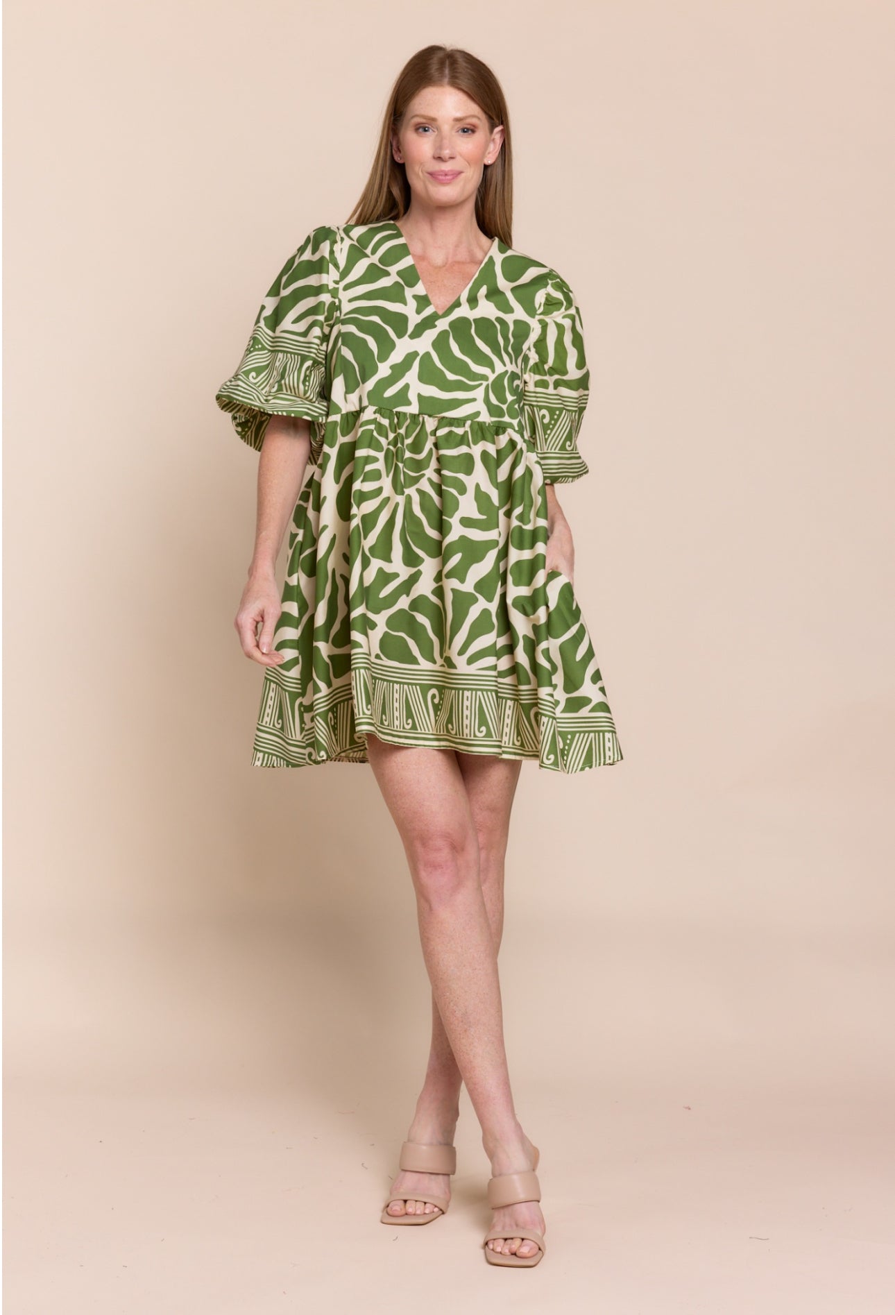 Sofia Denton Dress Seashell Olive