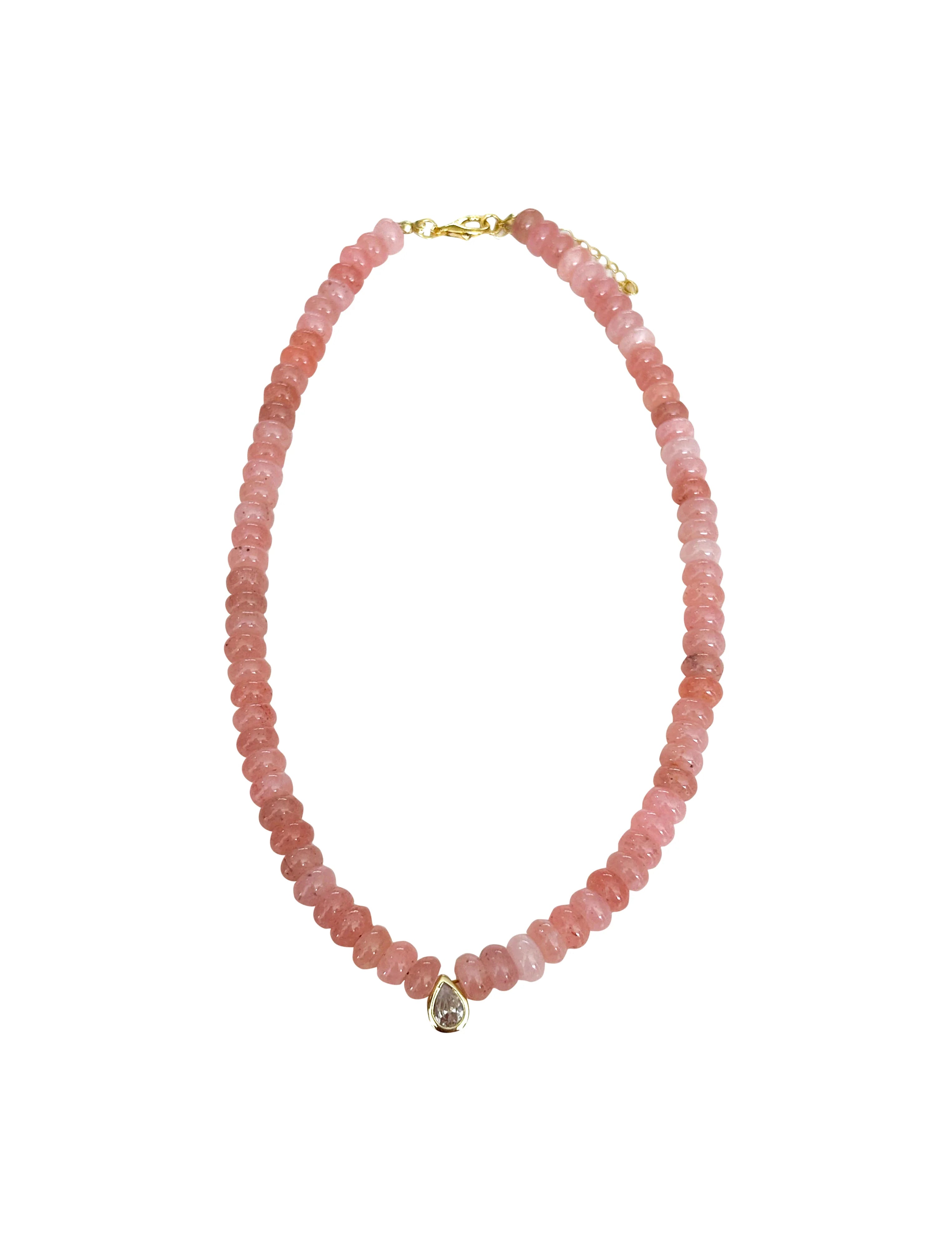 Gemelli Dori Light Pink CZ Necklace