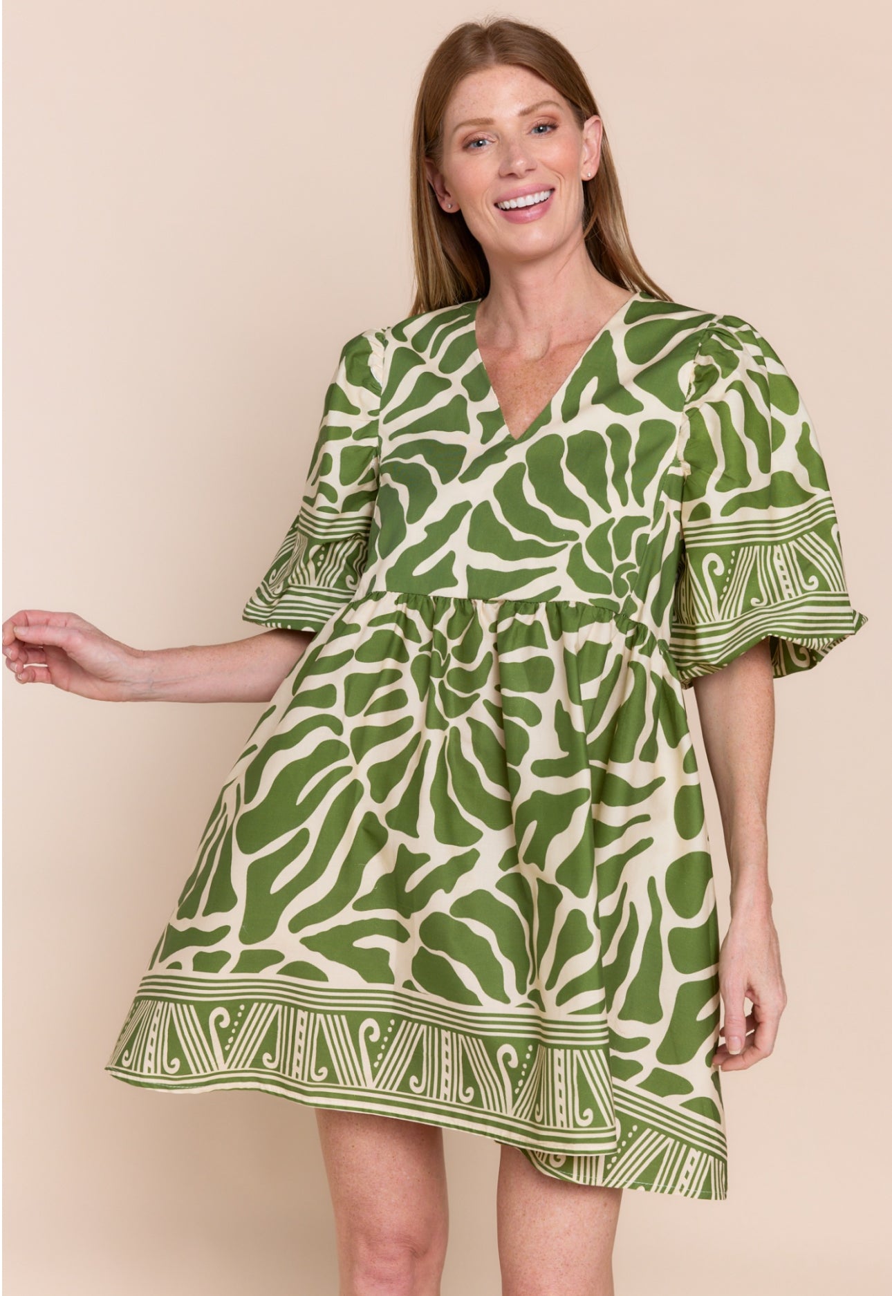 Sofia Denton Dress Seashell Olive