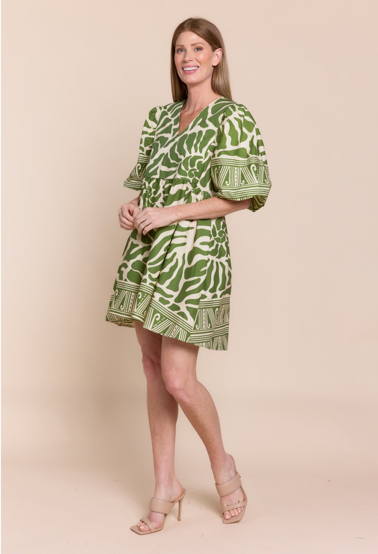 Sofia Denton Dress Seashell Olive