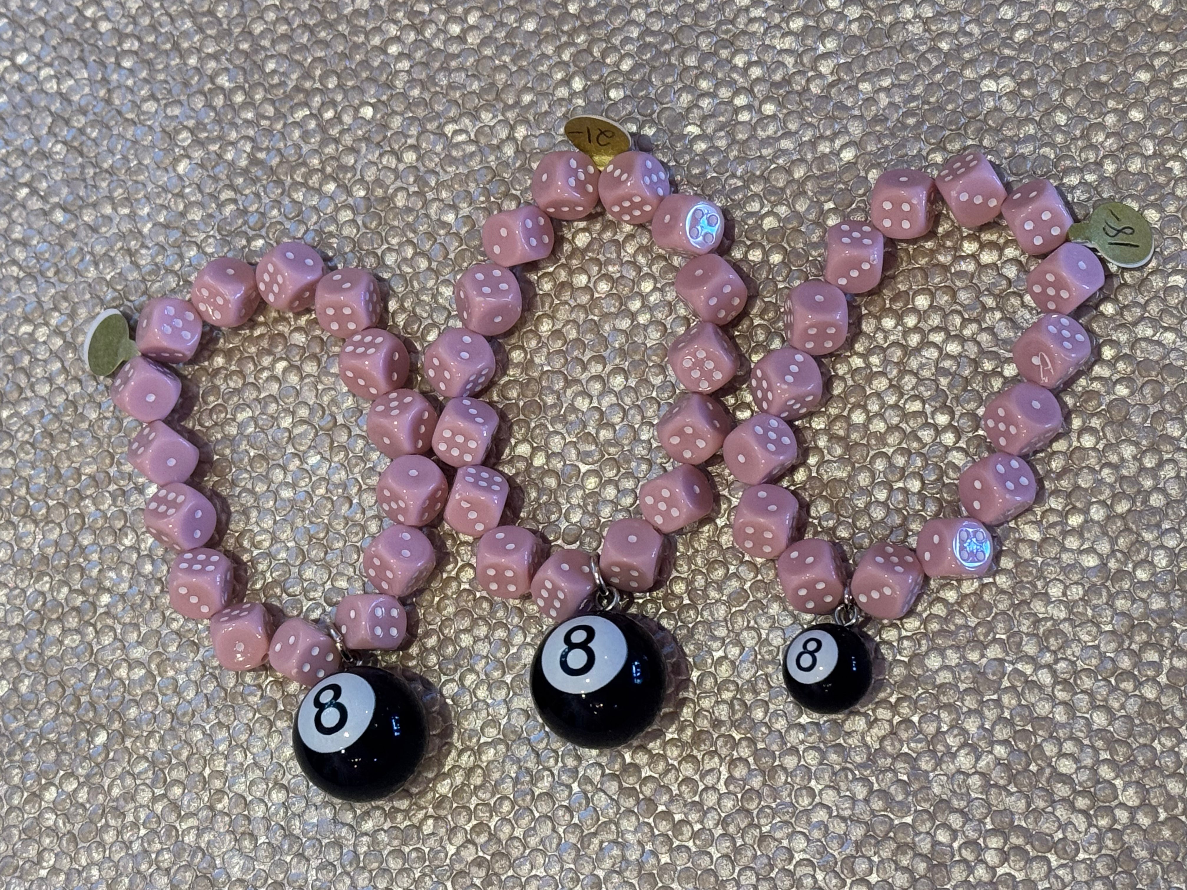 Throwin Dice Stretch Bracelet with 8 Ball Charm