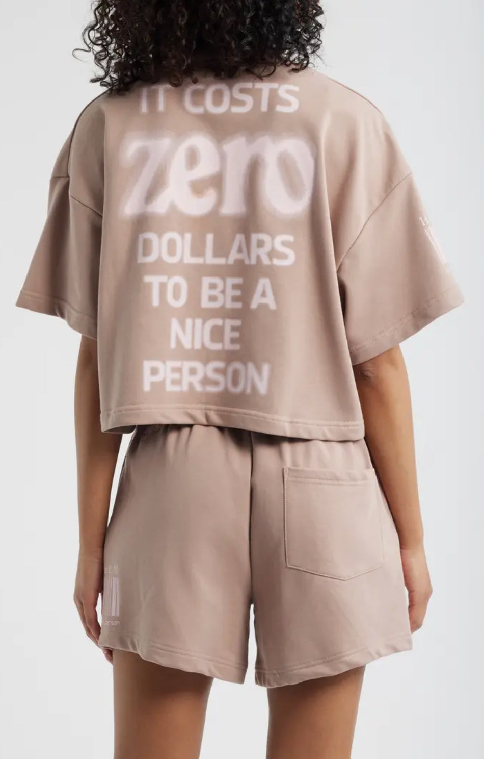 Mayfair Group "It Costs $0" Vintage Taupe Sweatshorts