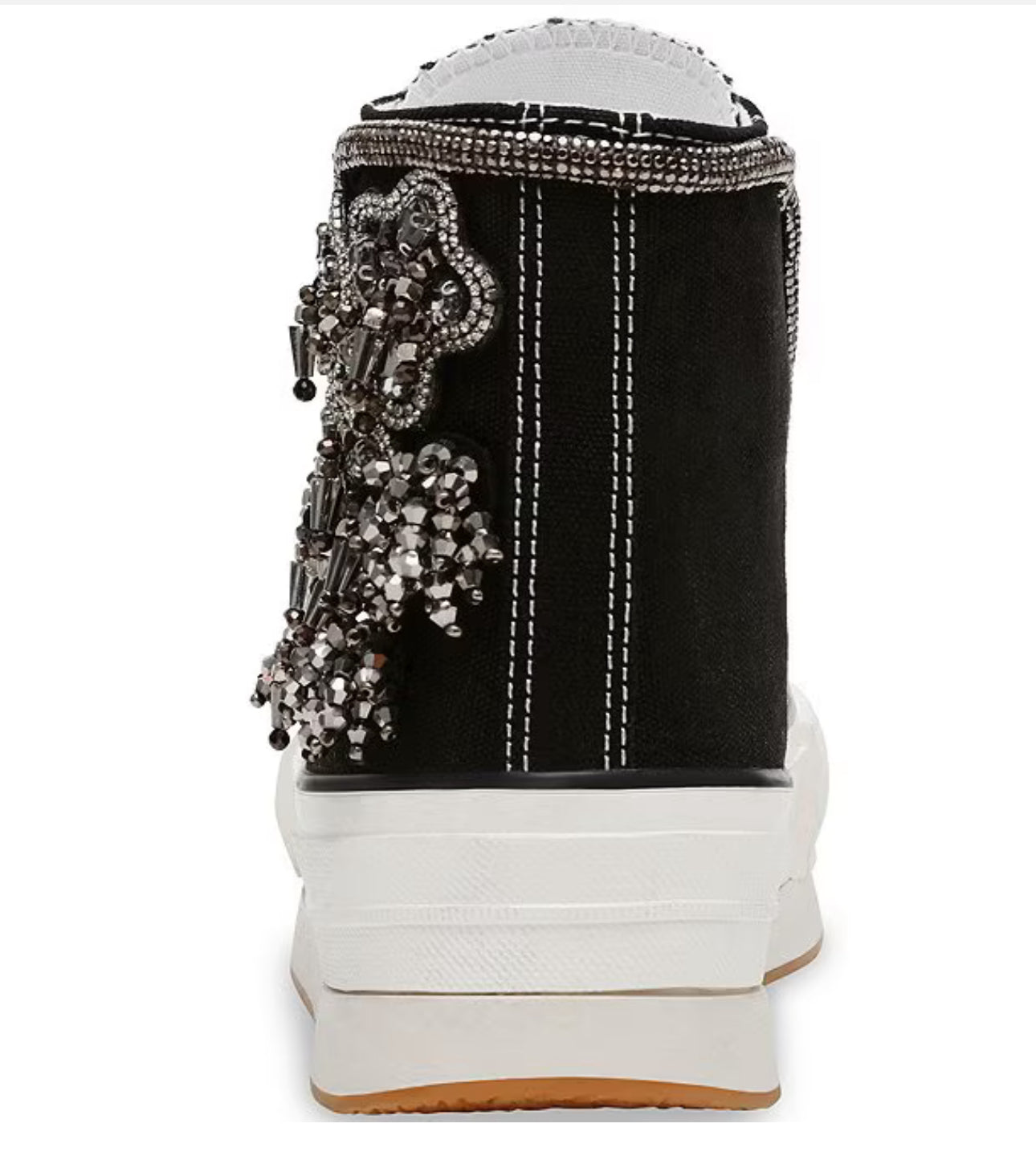 Steve Madden Mistic Rhinestone Flower High Top Platform Sneakers Black/Multi
