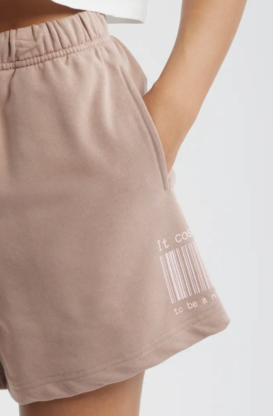 Mayfair Group "It Costs $0" Vintage Taupe Sweatshorts