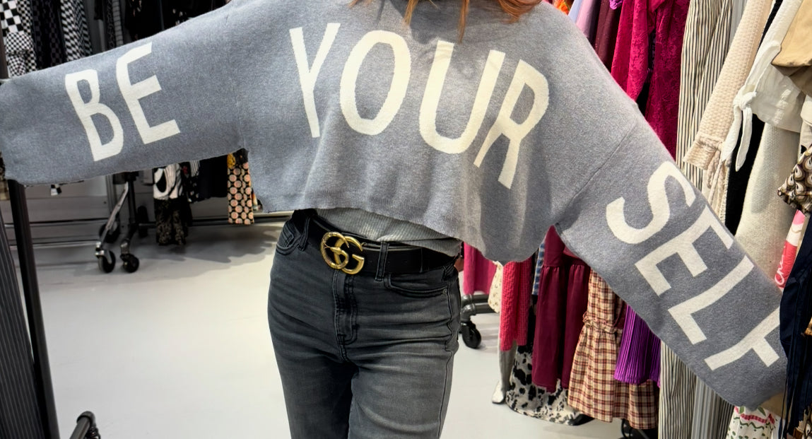 Jade by Jane Be Yourself Cropped Sweater Grey