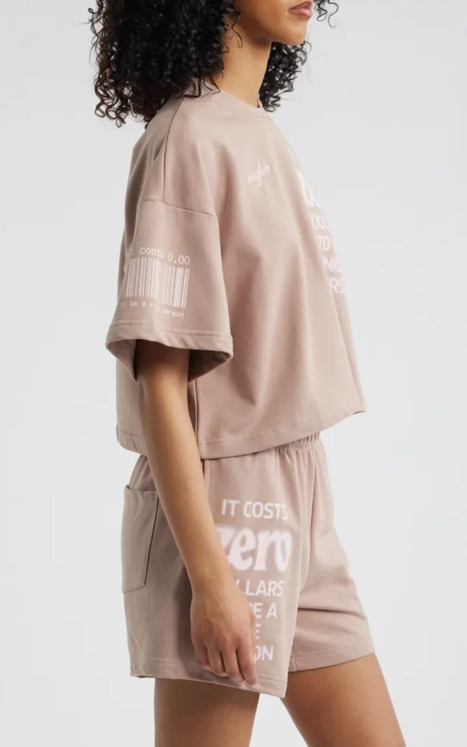Mayfair Group "It Costs $0" Vintage Taupe Sweatshorts