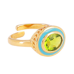 BuDhaGirl Galaxy Ring Peridot/Turquoise