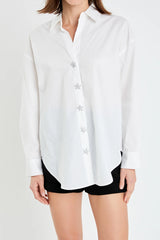 English Factory Oversized Collared Button Detail Shirt
