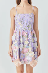 Endless Rose Floral Embroidered Mini Dress Lilac
