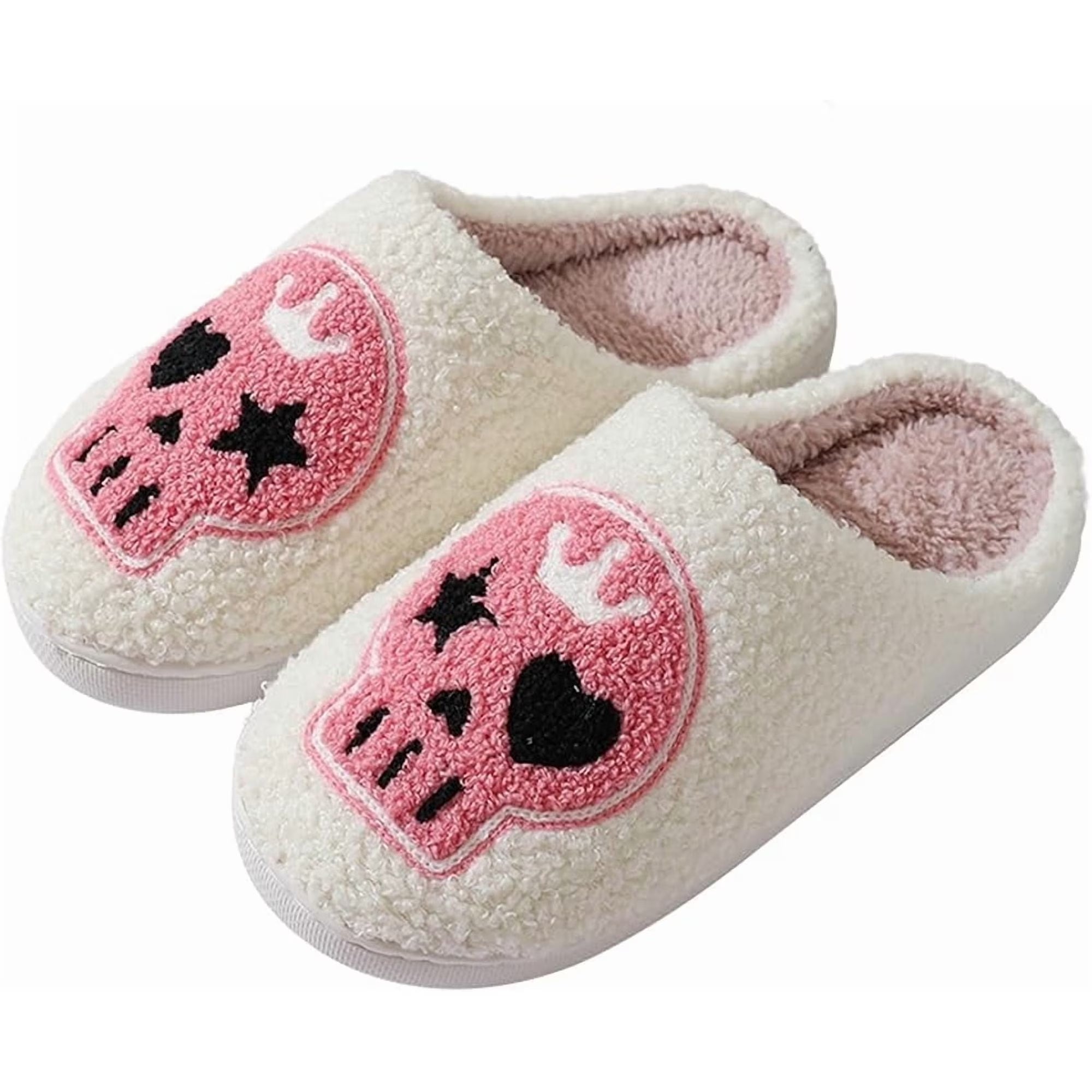 Pink Skull Slippers