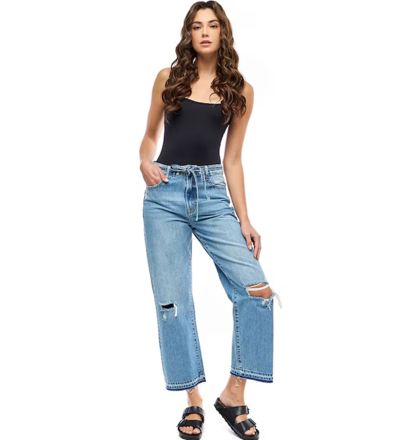 Hidden Jeans Ella High Rise Classic Fit Belted Straight Leg Jeans