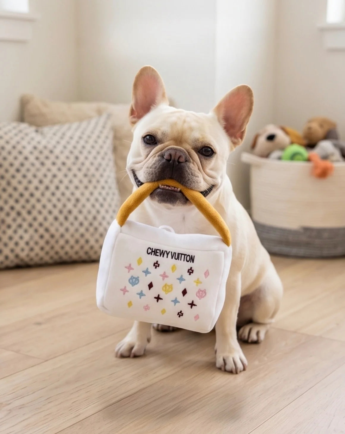 Chewy Vuiton Handbag Plush Dog Toy