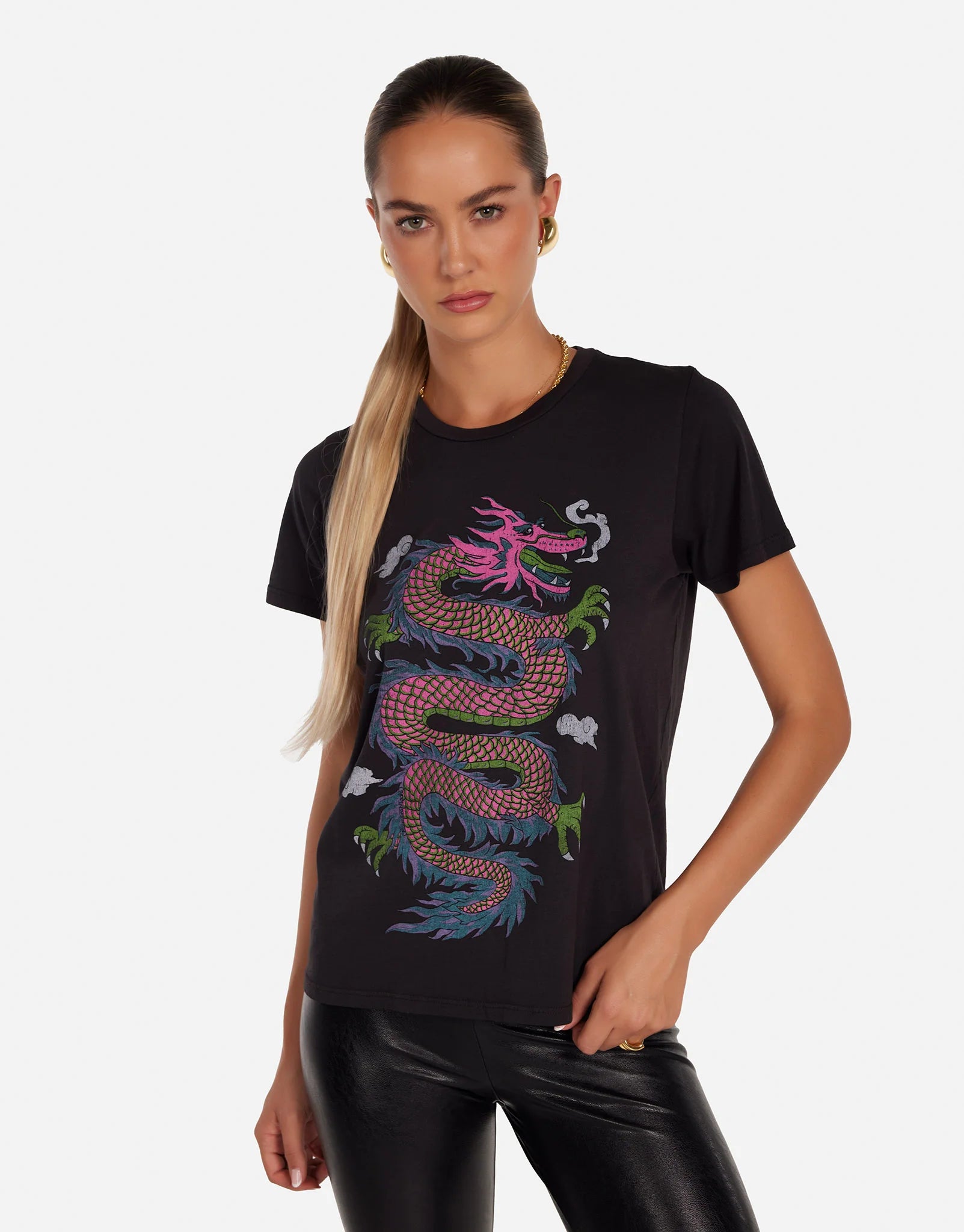 Lauren Moshi Wolf Vintage Pink Dragon Tee