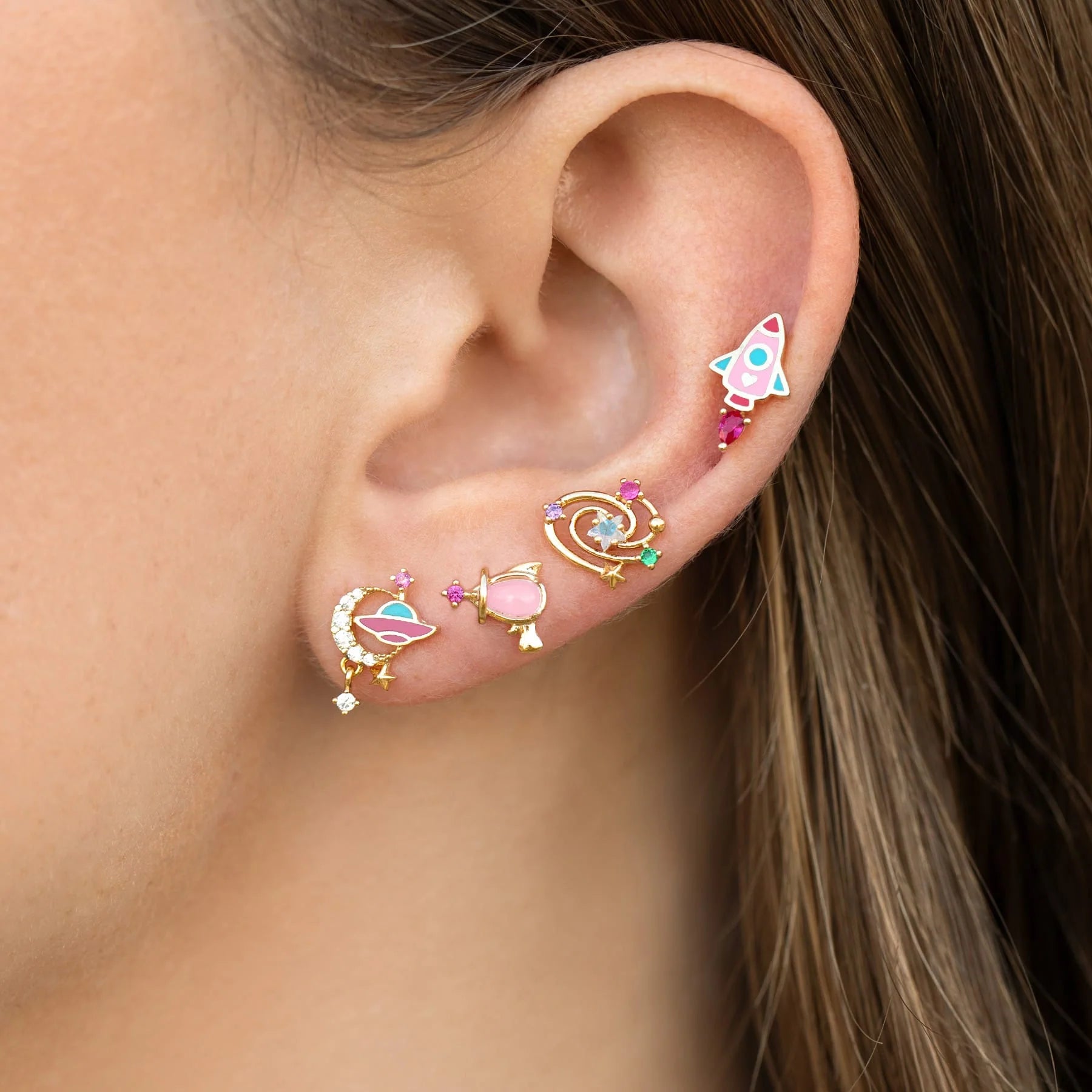 Girls Crew UFO Stud Set