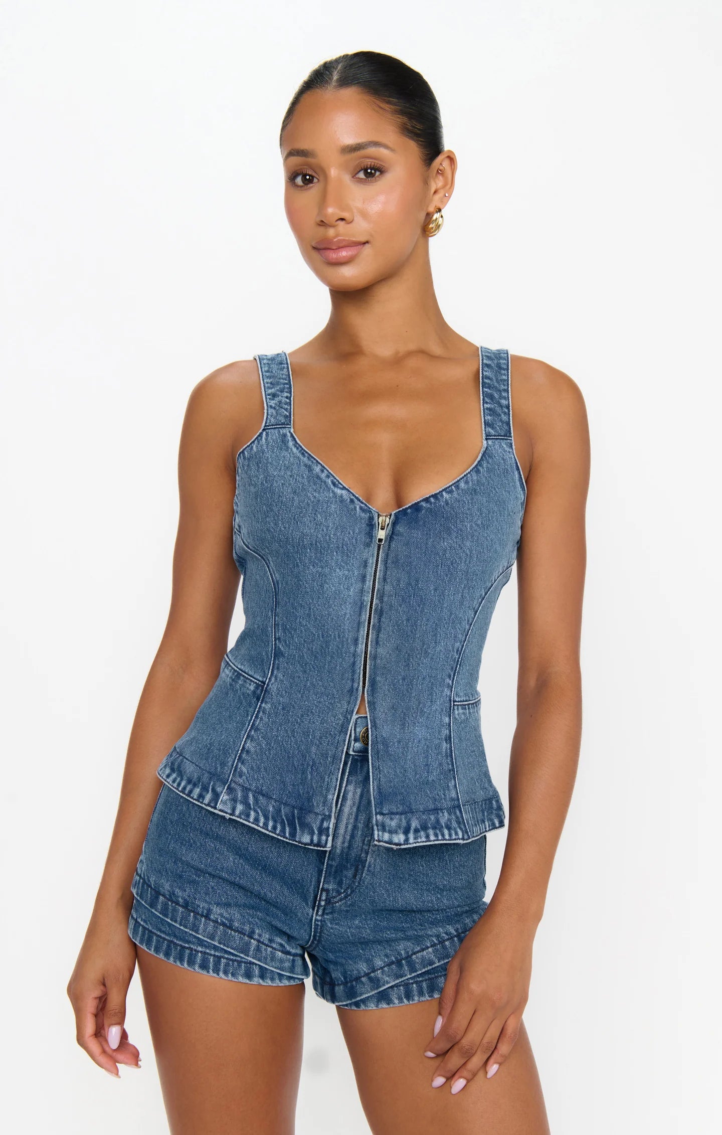Show Me Your Mumu Miami Hot Shorts in Waterfall Blue PREORDER