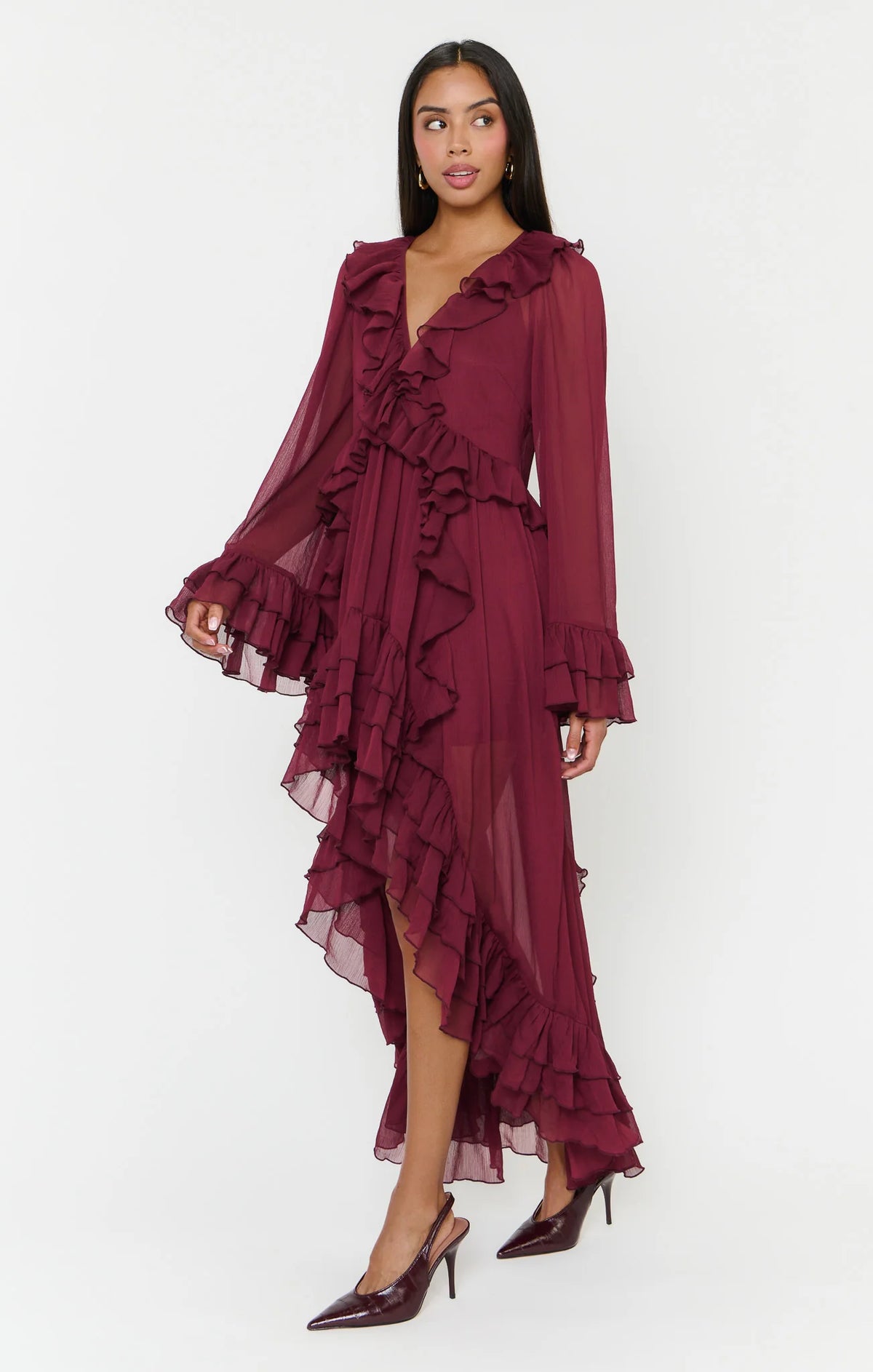 Show Me Your Mumu Shiloh Maxi Dress Burgundy
