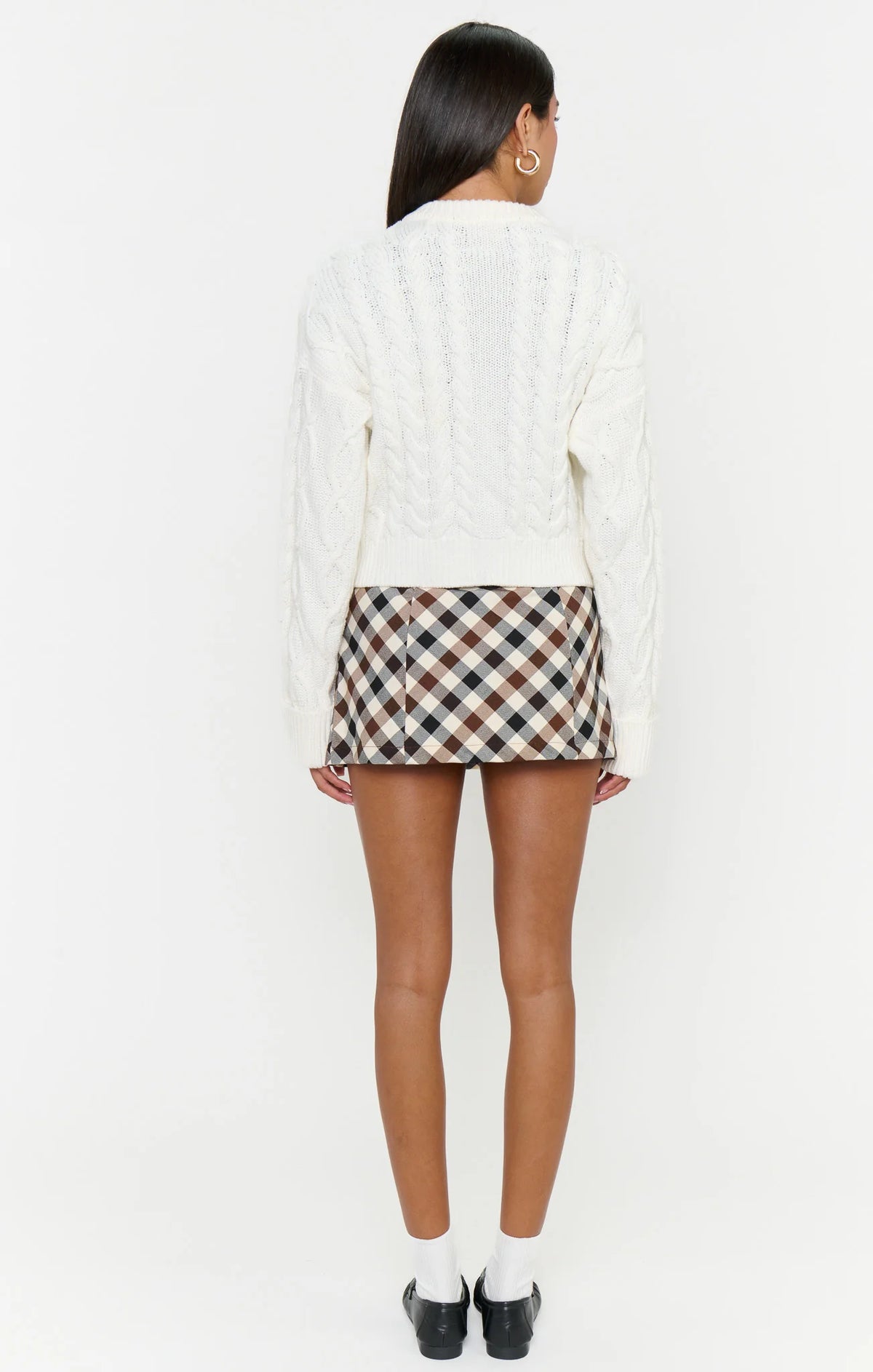 Show Me Your Mumu Chimney Cardigan Cream Cable Knit