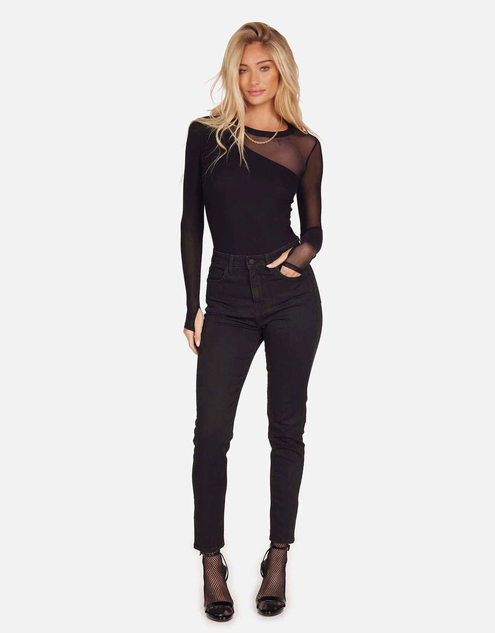 Michael Lauren Solita Mesh Top