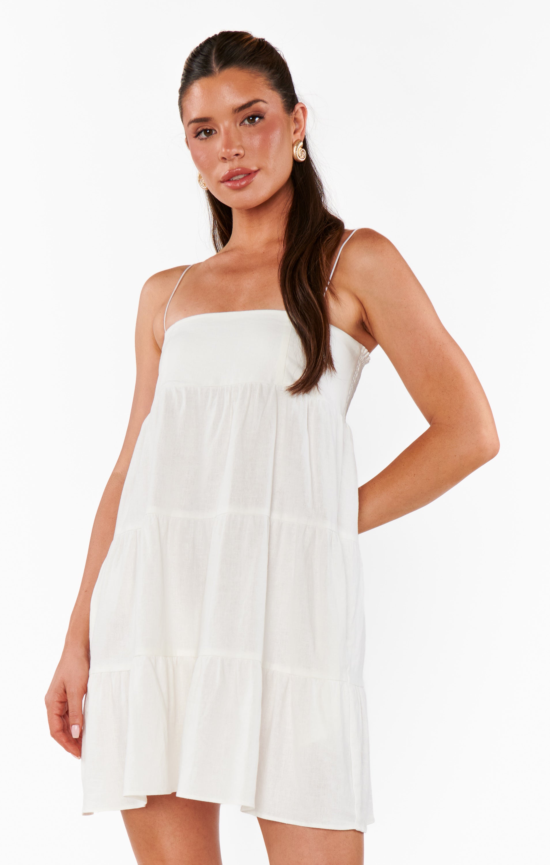 Show Me Your Mumu OOO Mini Dress White Linen*March PRE-ORDER*