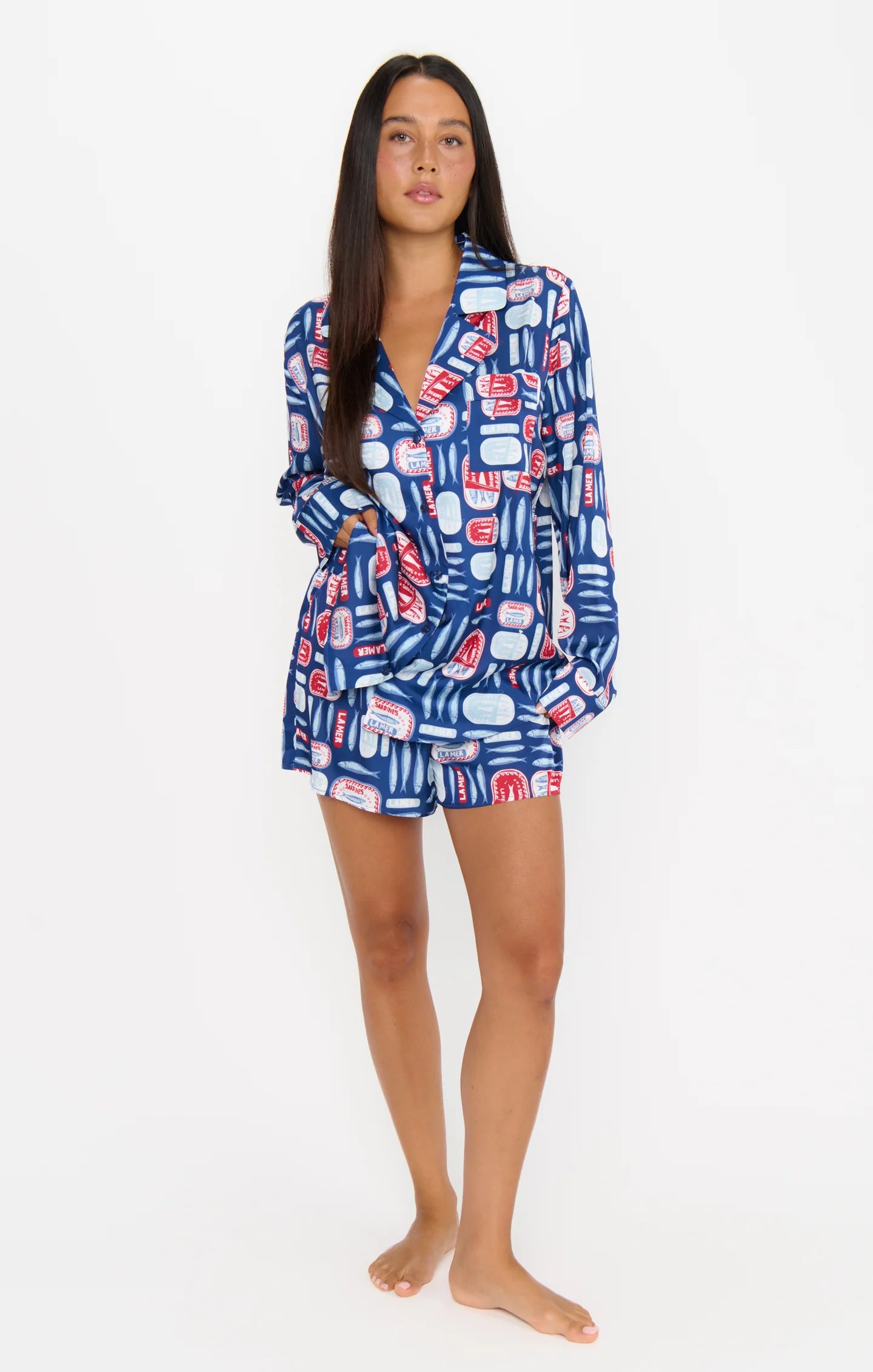 Show Me Your Mumu Beauty Sleep PJ Set Navy Salty Sardines Silky