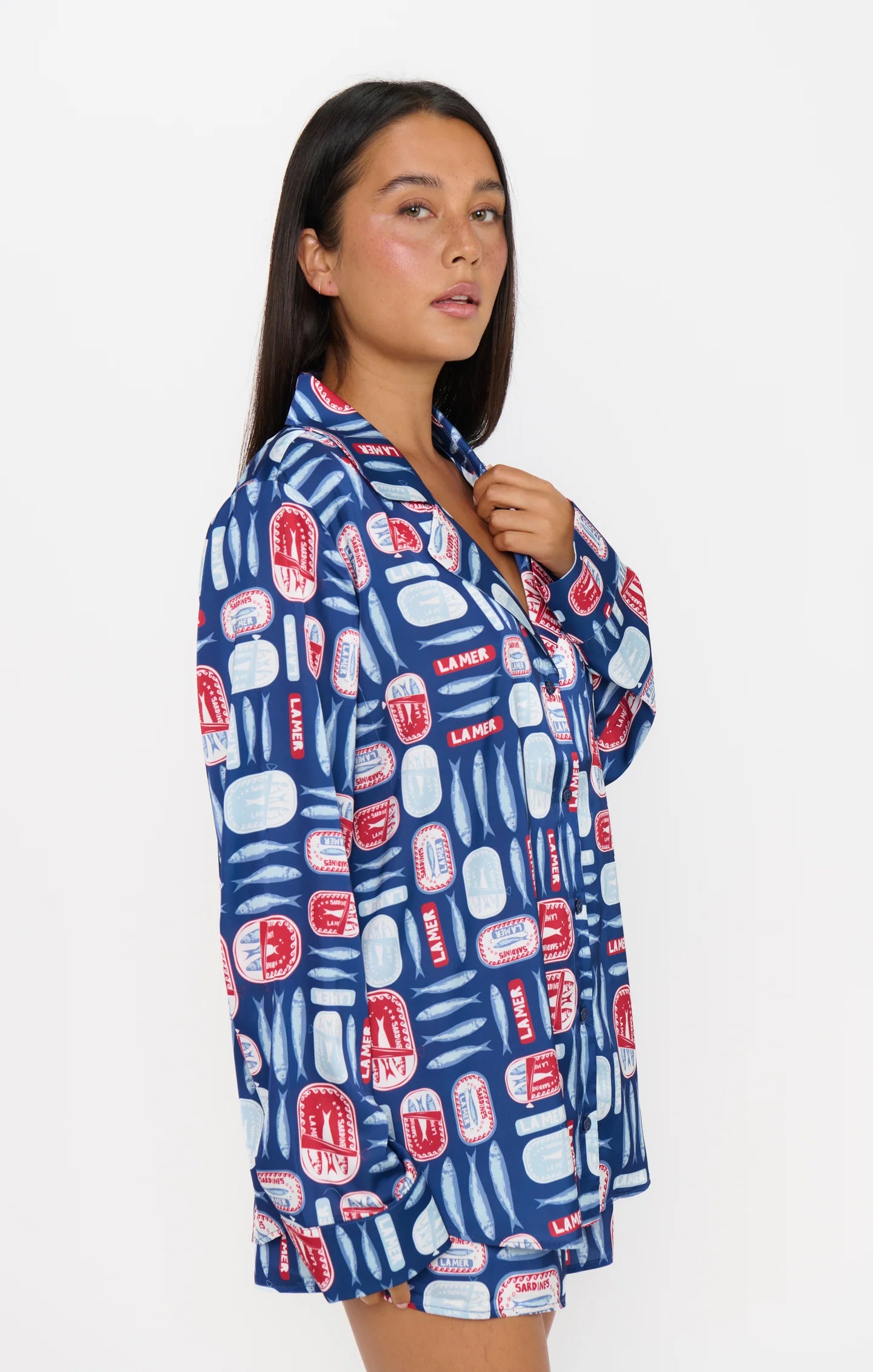 Show Me Your Mumu Beauty Sleep PJ Set Navy Salty Sardines Silky