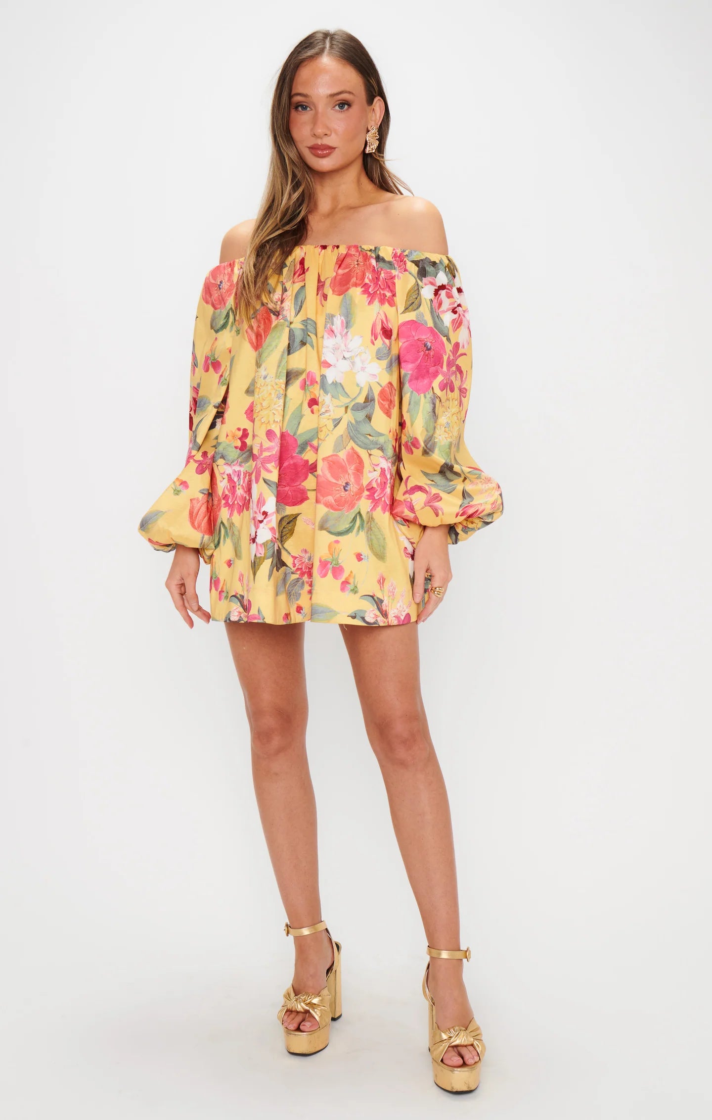 Show Me Your Mumu Brenna Mini Dress Mimosa Floral Taffeta