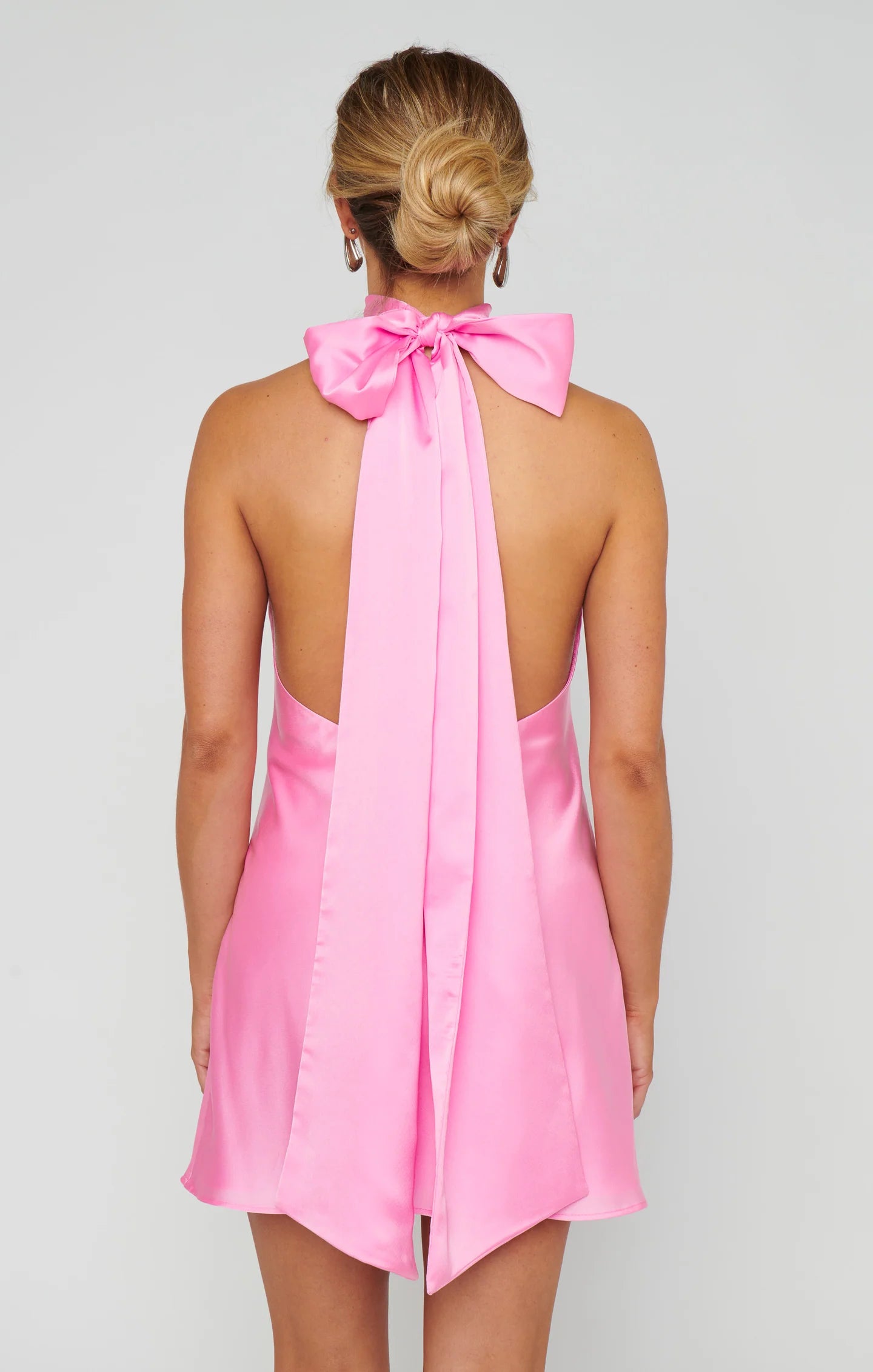 Show Me Your Mumu Lisa Mini Dress Pink Luxe Satin