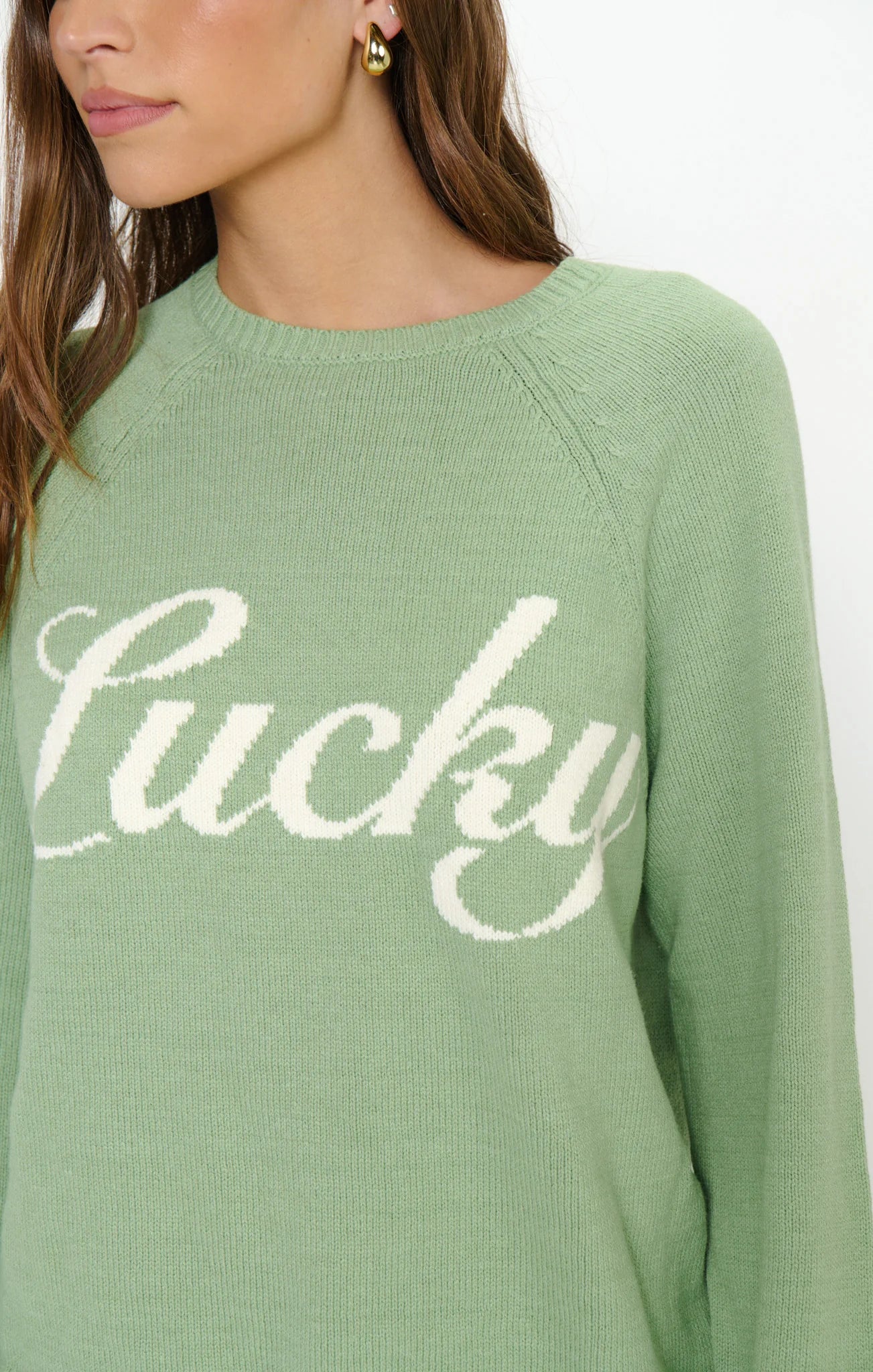 Show Me Your Mumu Off Duty Sweater Lucky Graphic Knit