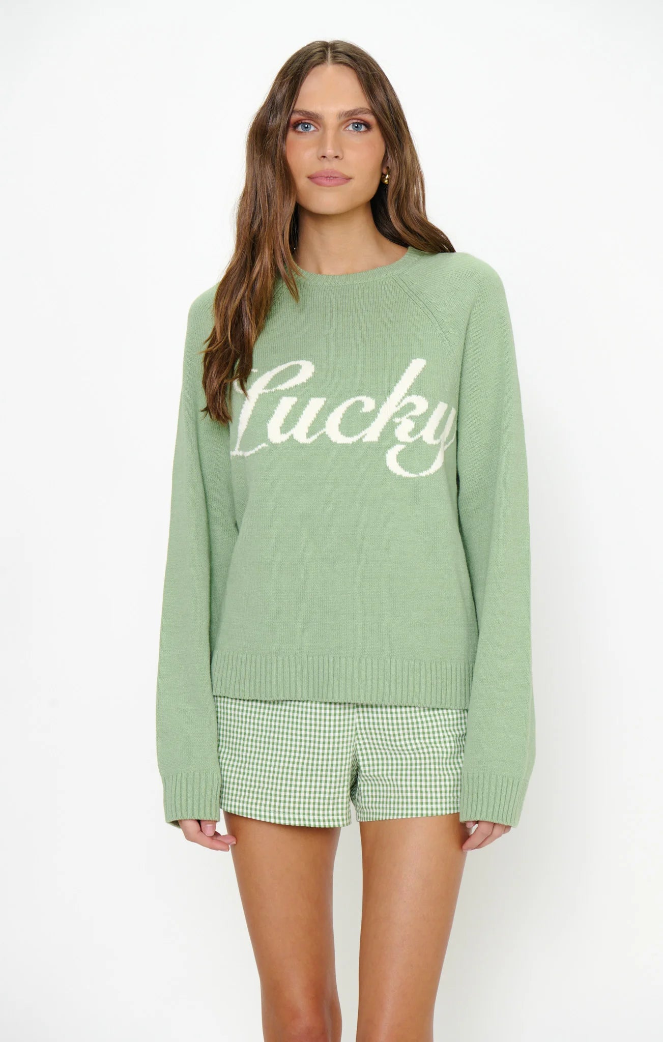 Show Me Your Mumu Off Duty Sweater Lucky Graphic Knit