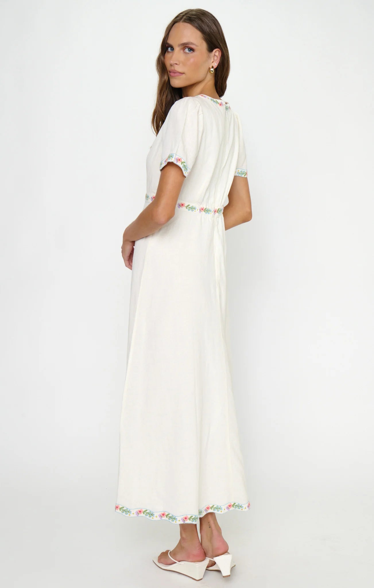Show Me Your Mumu Thea Midi Dress - Wild Meadow Embroidery